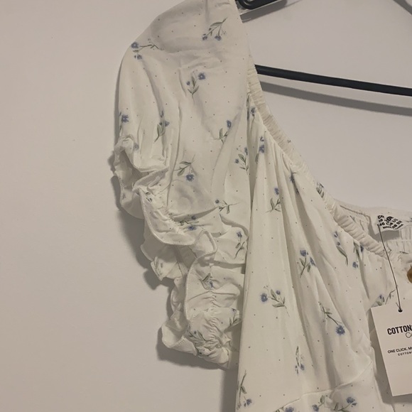 White Floral Curve Cotton On Dress - Picture 5 of 7